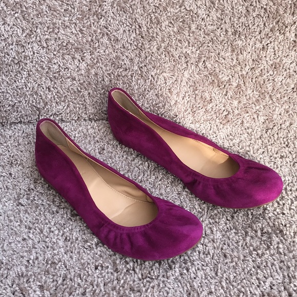 J. Crew Women’s Dark Peony Cece Suede Ballet Flats size 9 1/2 - Picture 2 of 16